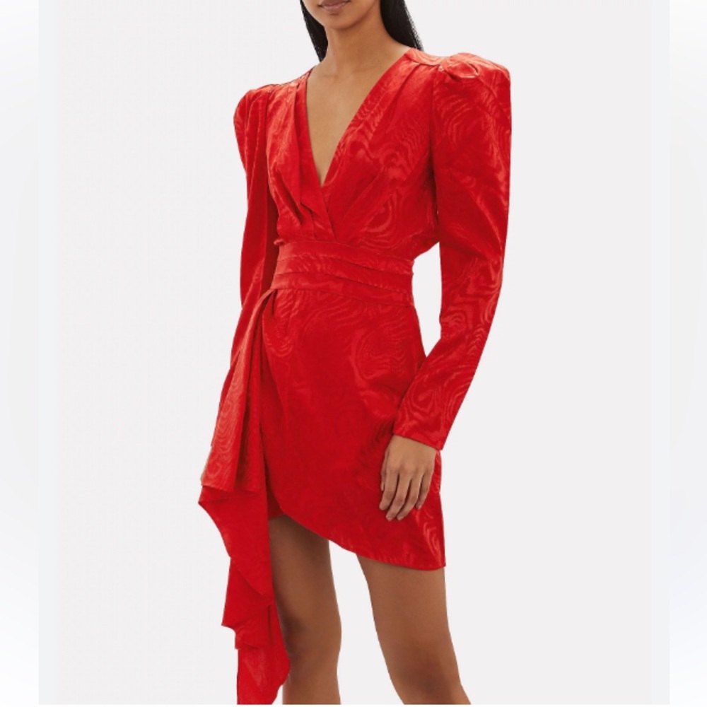 Ronny Kobo Collection Vibrant Red Asymmetrical Dress